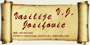 Vasilije Josifović vizit kartica
